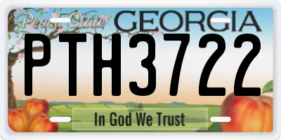 GA license plate PTH3722