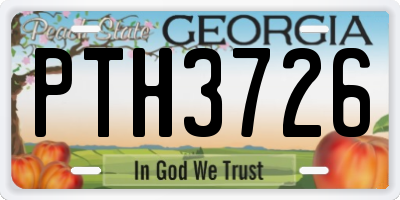 GA license plate PTH3726
