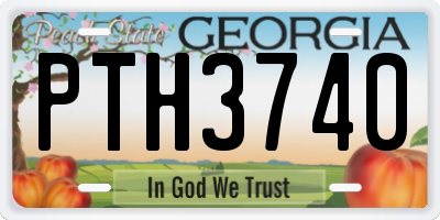 GA license plate PTH3740