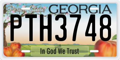 GA license plate PTH3748