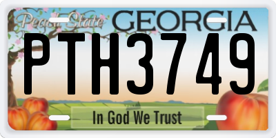 GA license plate PTH3749