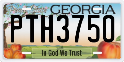 GA license plate PTH3750
