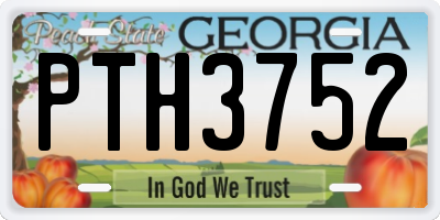 GA license plate PTH3752