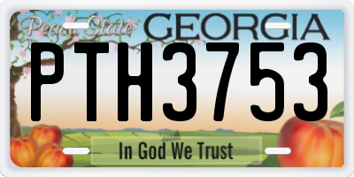 GA license plate PTH3753