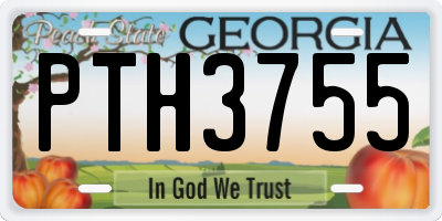 GA license plate PTH3755