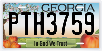 GA license plate PTH3759