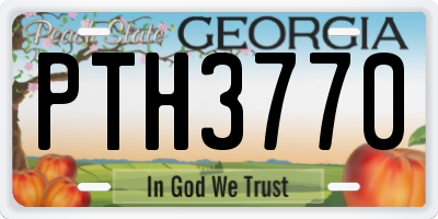 GA license plate PTH3770