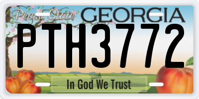 GA license plate PTH3772