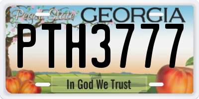 GA license plate PTH3777