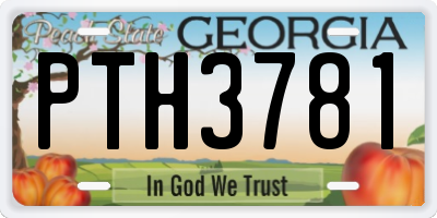 GA license plate PTH3781