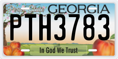 GA license plate PTH3783