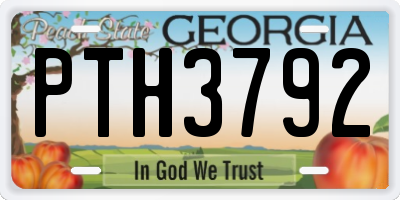GA license plate PTH3792