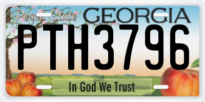 GA license plate PTH3796