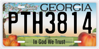GA license plate PTH3814