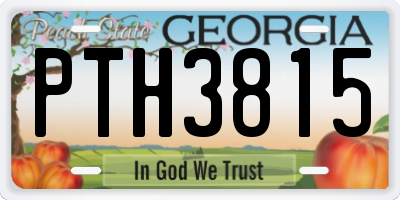 GA license plate PTH3815