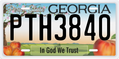 GA license plate PTH3840