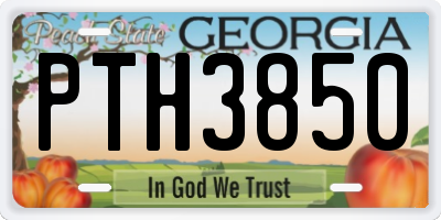 GA license plate PTH3850