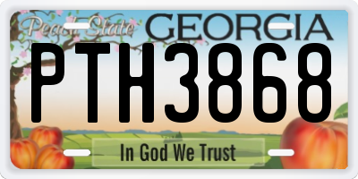 GA license plate PTH3868