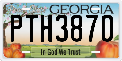 GA license plate PTH3870