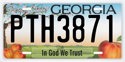 GA license plate PTH3871