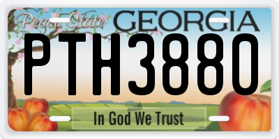 GA license plate PTH3880