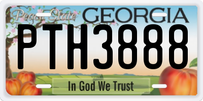 GA license plate PTH3888