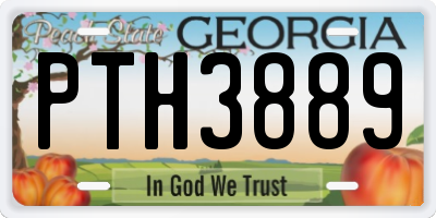 GA license plate PTH3889