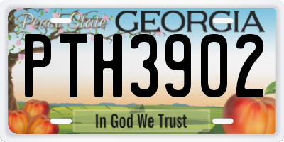 GA license plate PTH3902