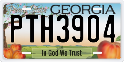 GA license plate PTH3904