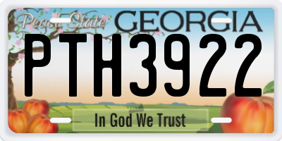 GA license plate PTH3922
