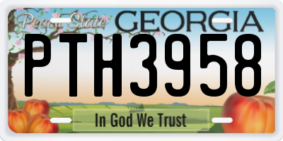 GA license plate PTH3958