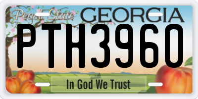 GA license plate PTH3960