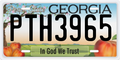 GA license plate PTH3965