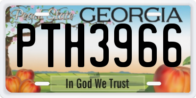 GA license plate PTH3966
