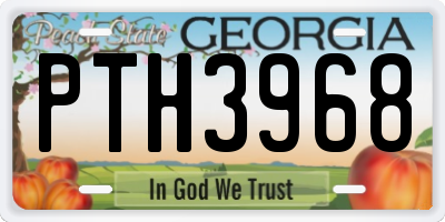 GA license plate PTH3968