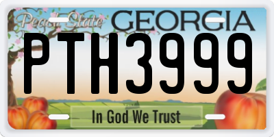 GA license plate PTH3999