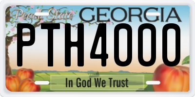 GA license plate PTH4000