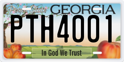 GA license plate PTH4001