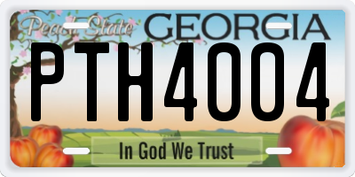 GA license plate PTH4004