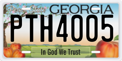 GA license plate PTH4005