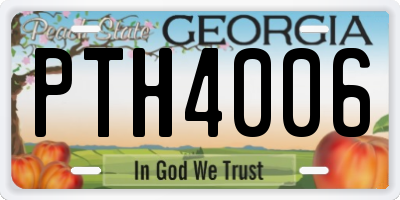 GA license plate PTH4006