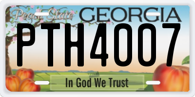 GA license plate PTH4007
