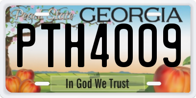GA license plate PTH4009