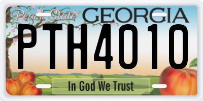 GA license plate PTH4010