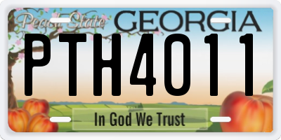 GA license plate PTH4011