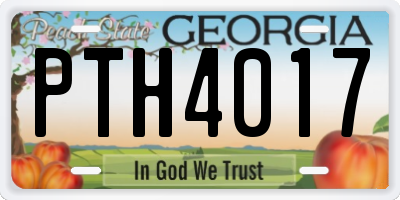 GA license plate PTH4017