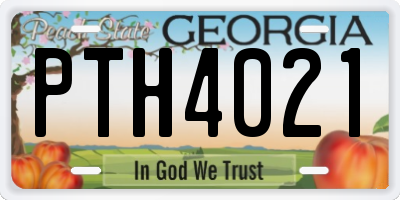 GA license plate PTH4021