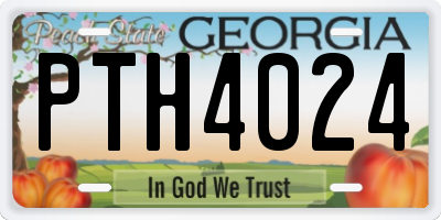 GA license plate PTH4024