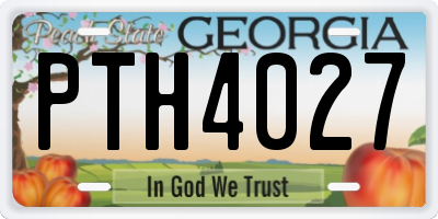 GA license plate PTH4027