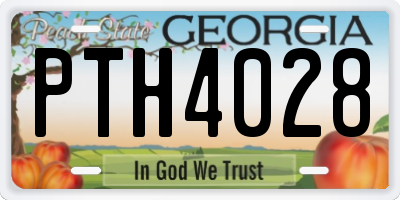 GA license plate PTH4028